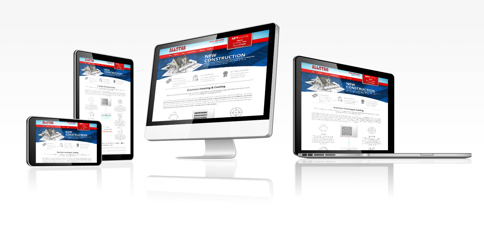 Responsive website design preview for R And E Concrete Comapny