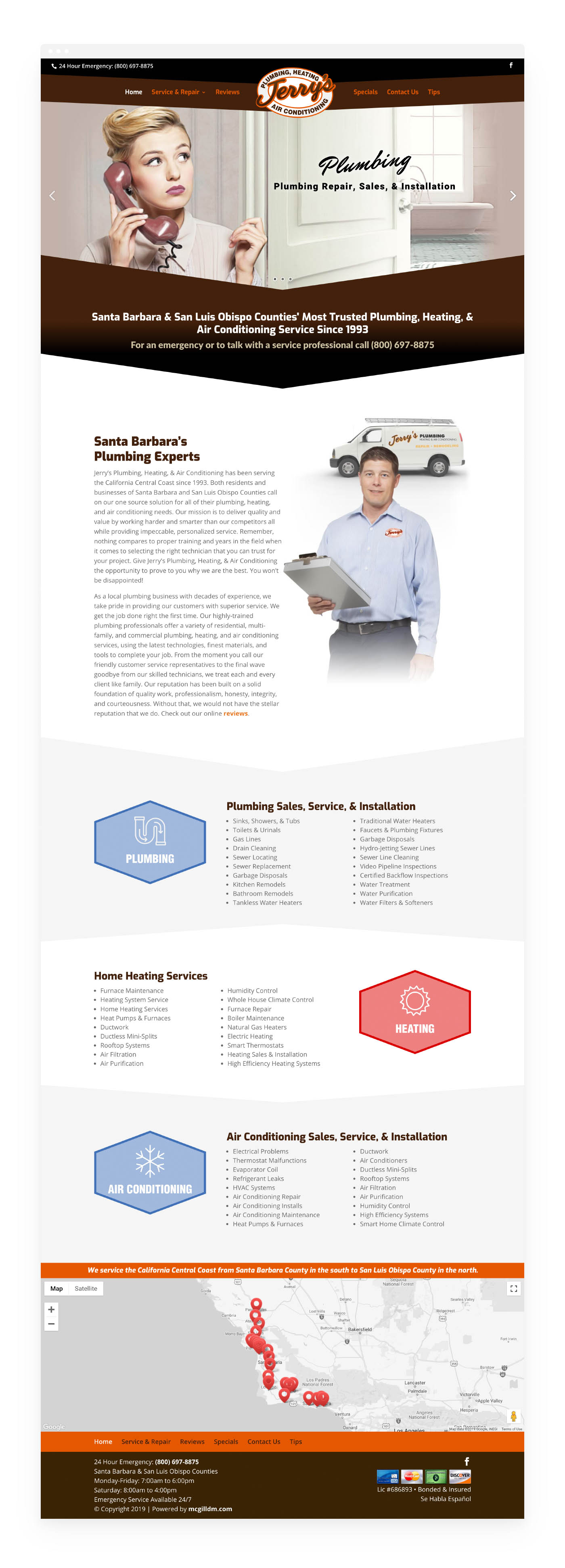 Website design preview for R And E Concrete Comapny